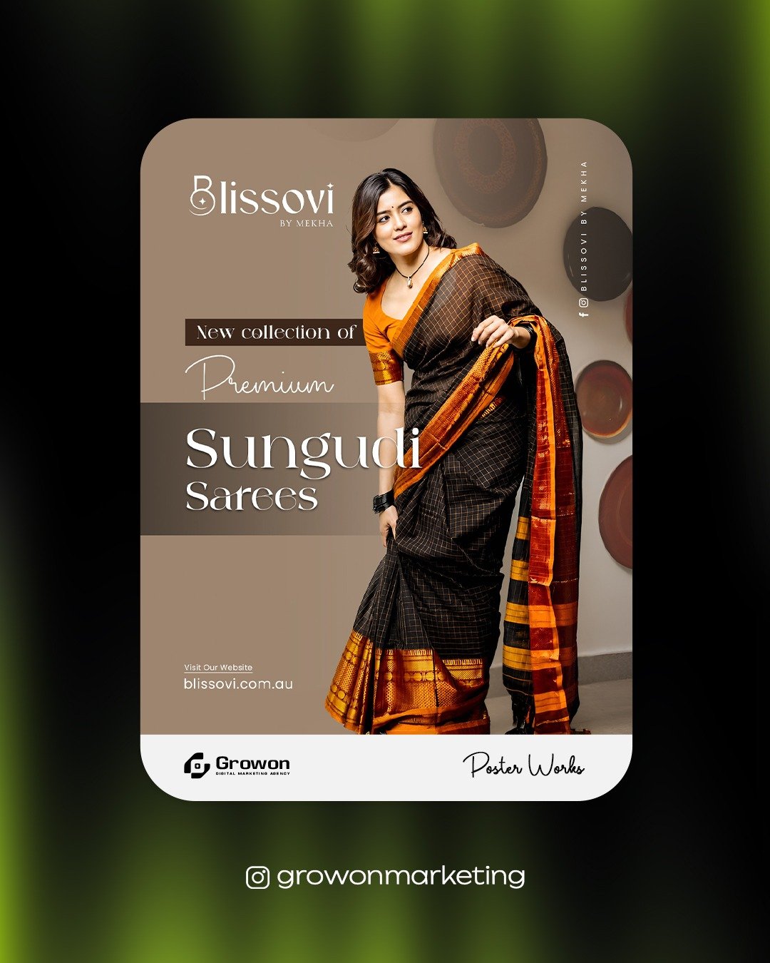 Blissovi by Mekha Sungudi sarees collection poster