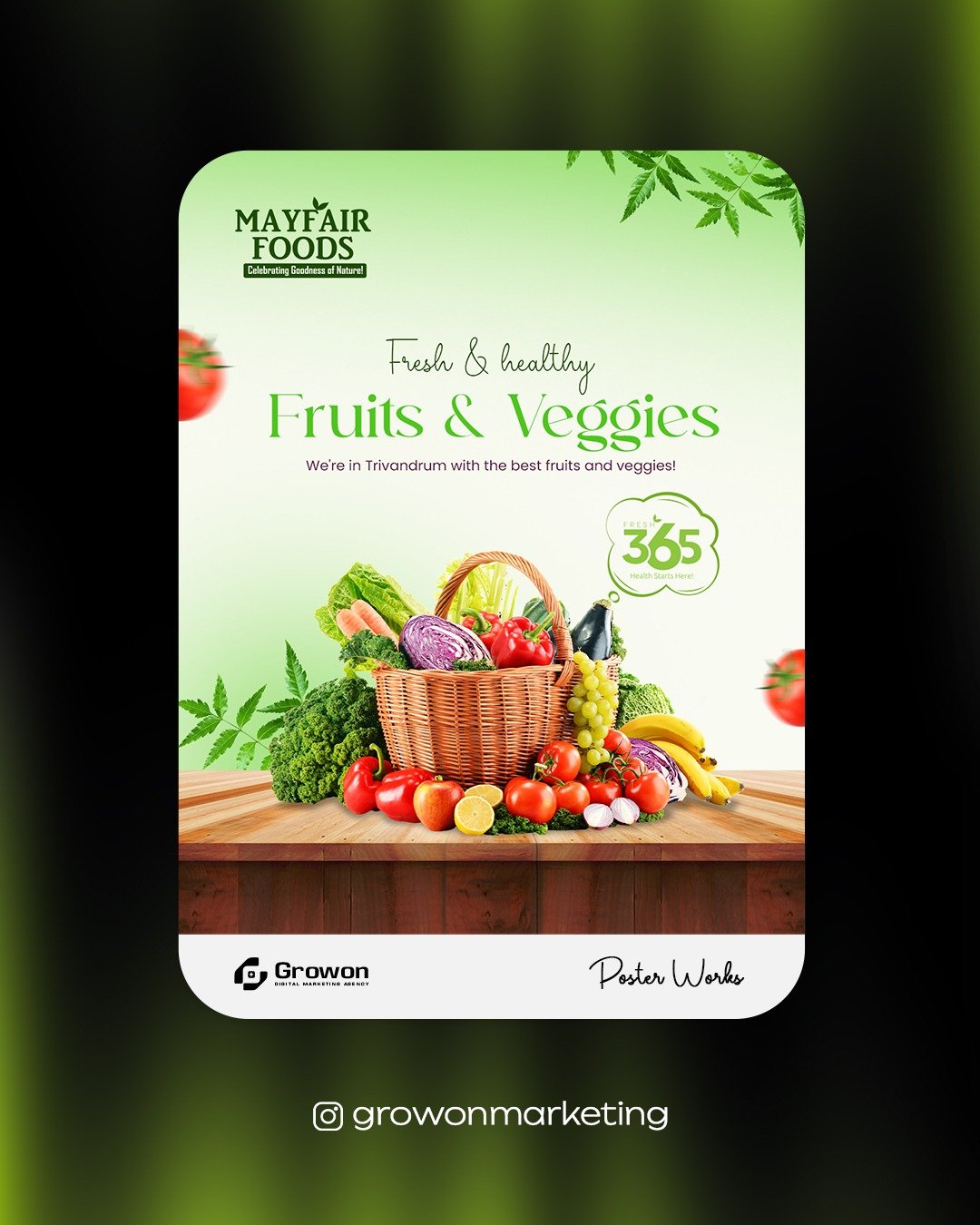 Mayfair Foods Fresh 365 fruits and vegetables poster