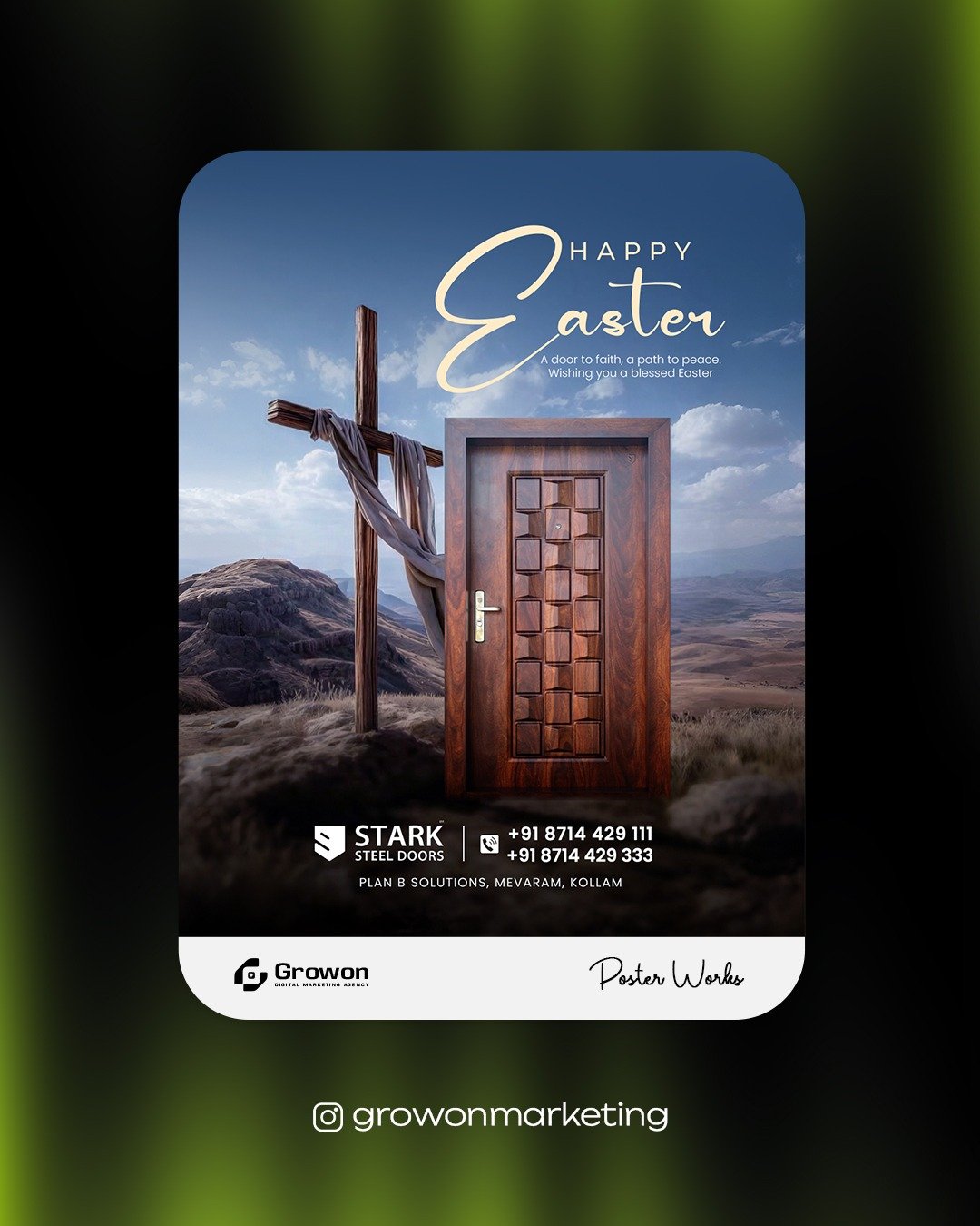 Stark Steel Doors Easter greeting poster